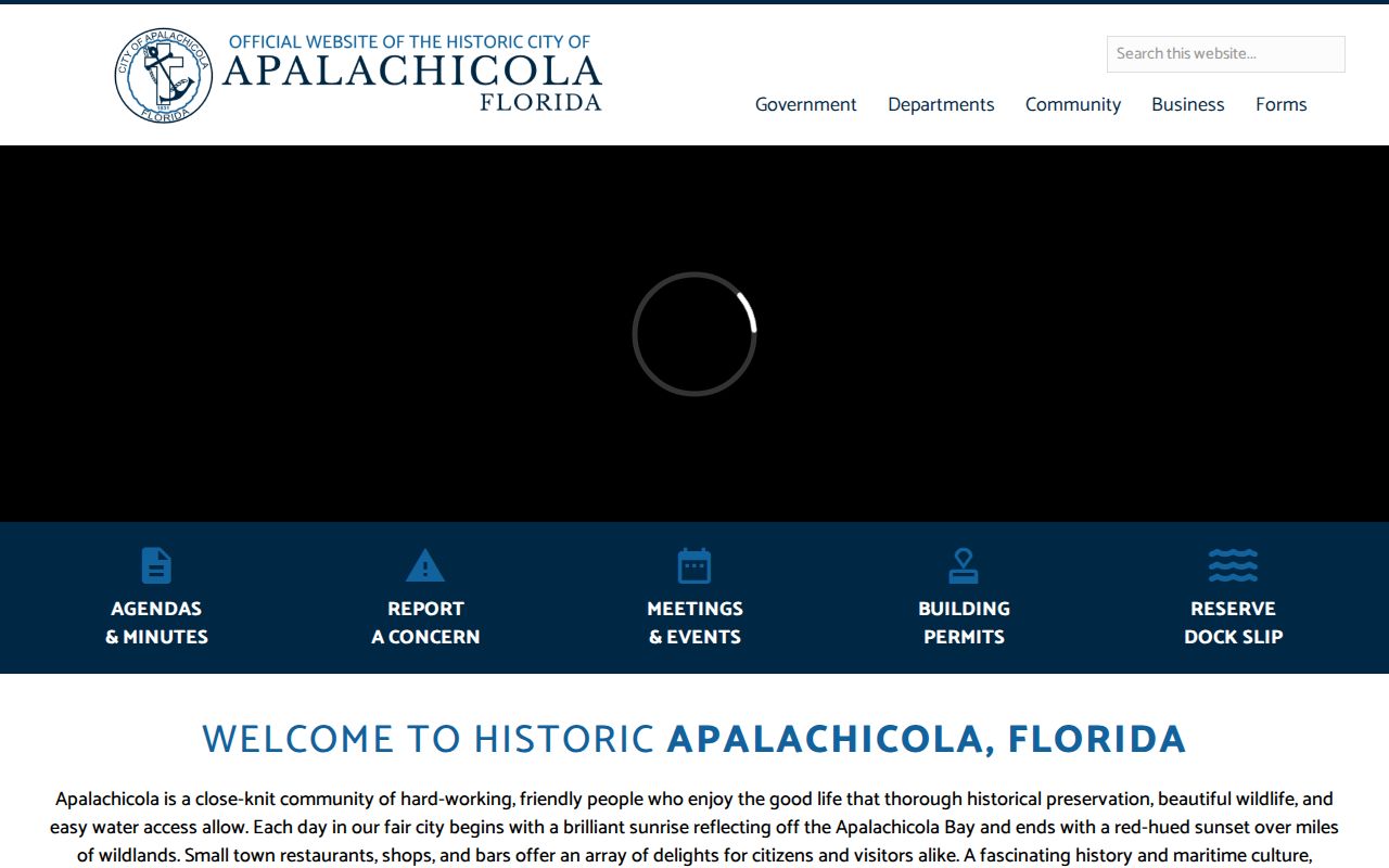 Apalachicola criminal records starting point on the official city homepage