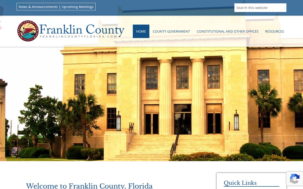 Franklin County government source for a Carrabelle criminal record check