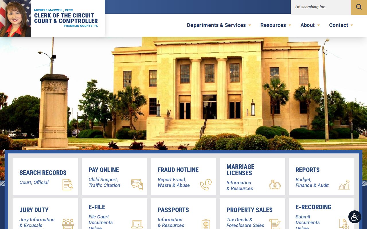 Franklin County court case lookup at the Clerk website