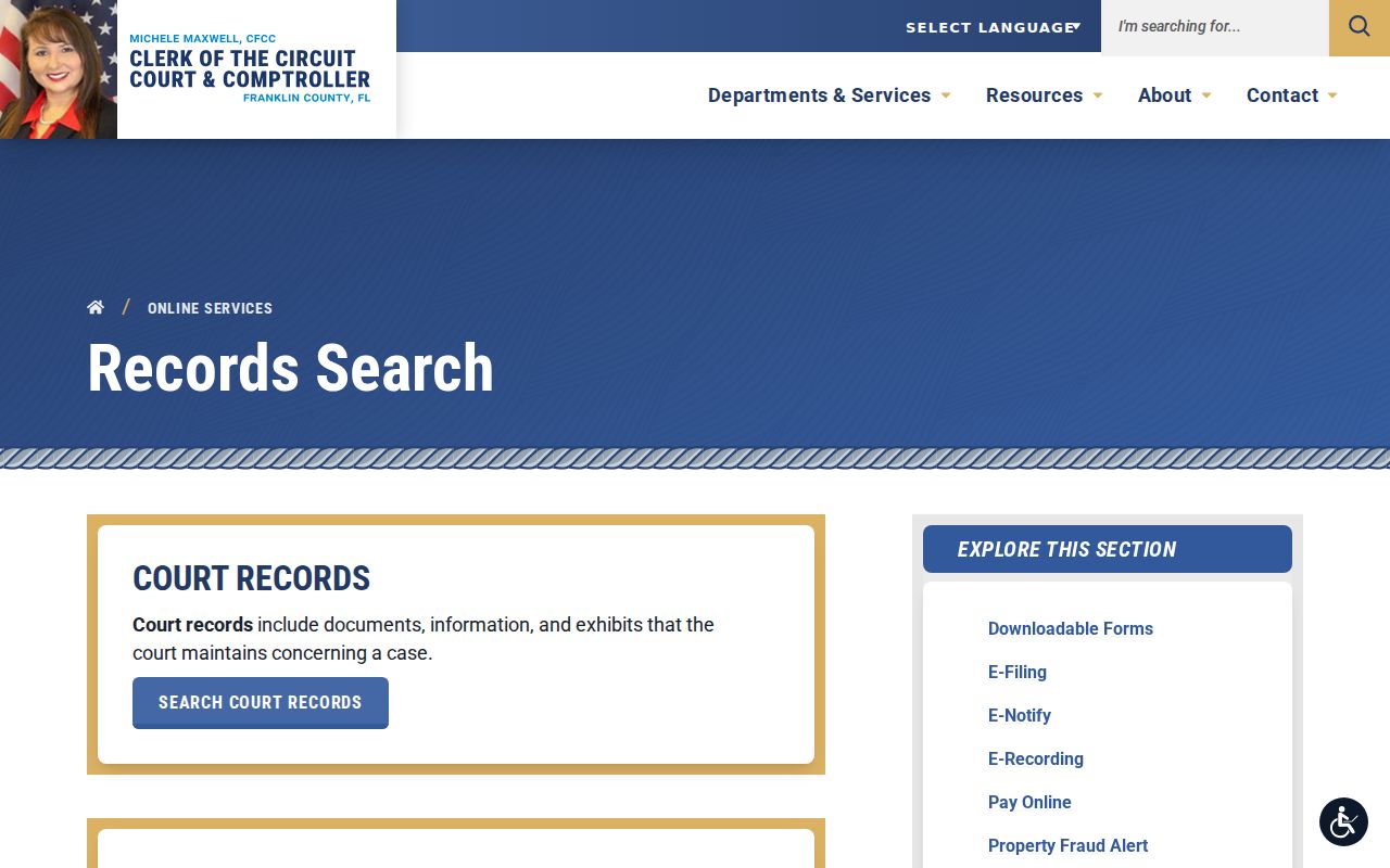 Franklin County criminal records Clerk gateway