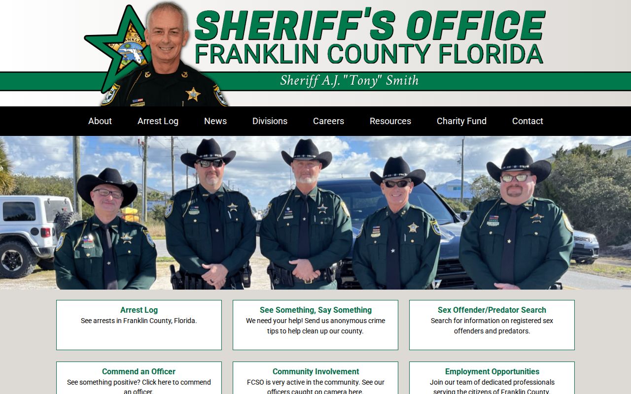 Franklin County criminal records Sheriff homepage